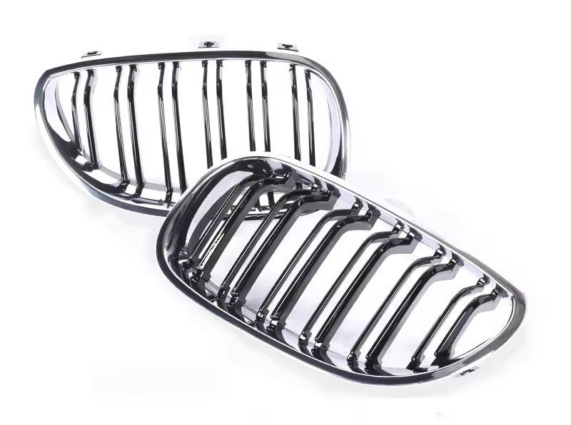 Kidneys M-Look (Gloss Black with Chrome Trim) for BMW 5 Series E60/E61 2003-2010 - image 2