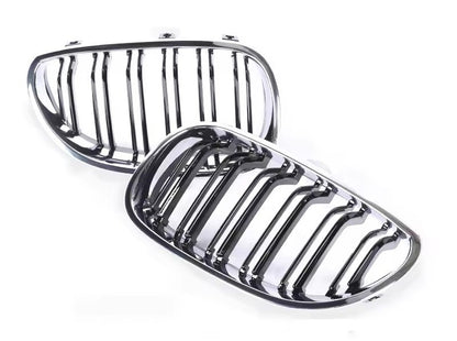 Kidneys M-Look (Gloss Black with Chrome Trim) for BMW 5 Series E60/E61 2003-2010 - image 2