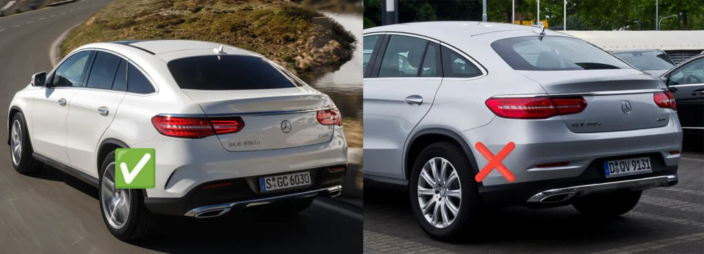 Rear diffuser with Silver inserts (GLE63 design) for Mercedes GLE coupe C292 2015-2019 - image 4