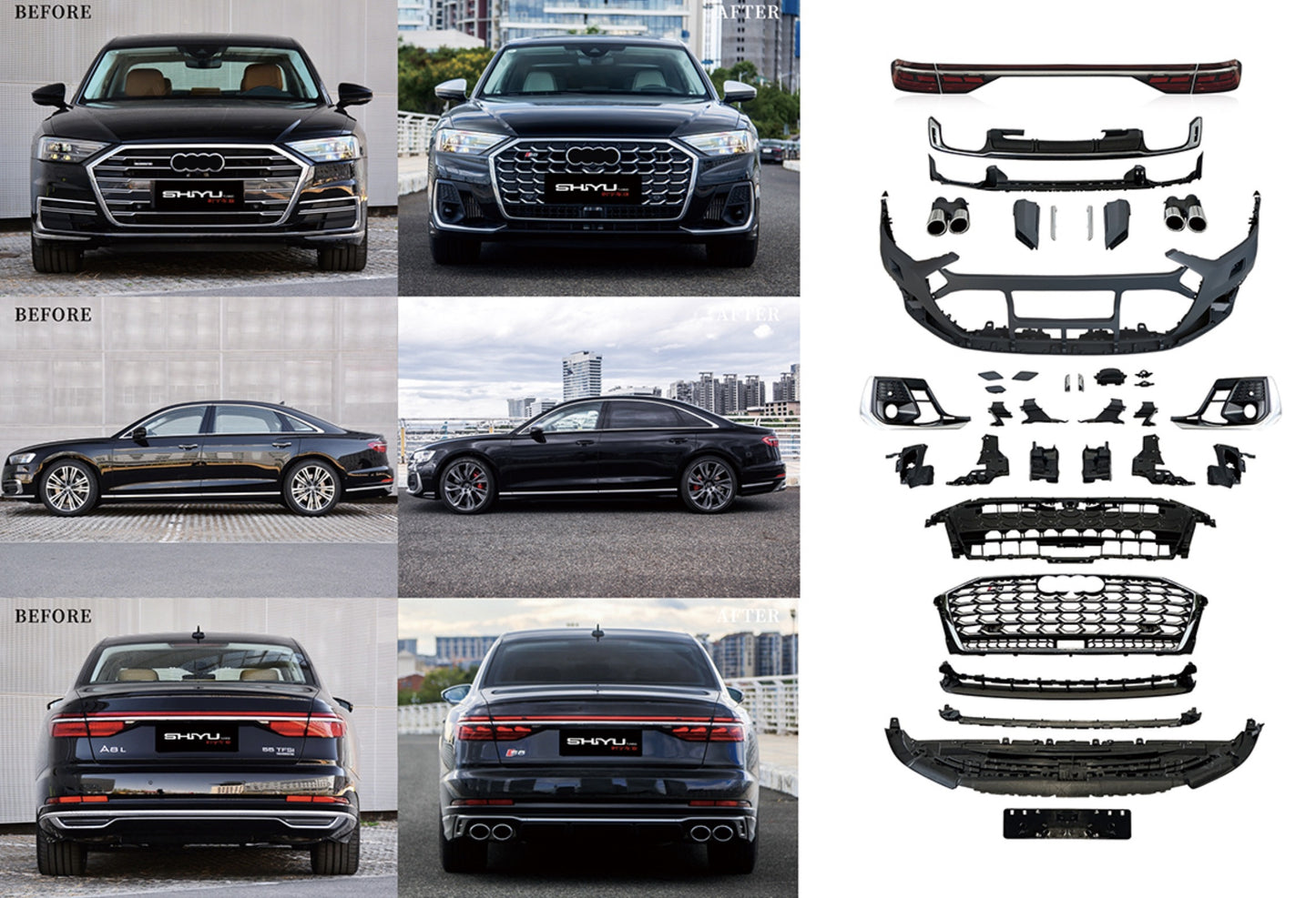 Facelift Body Kit without Headlight Replacement (to S8 2025) for Audi A8 2018- - image 1