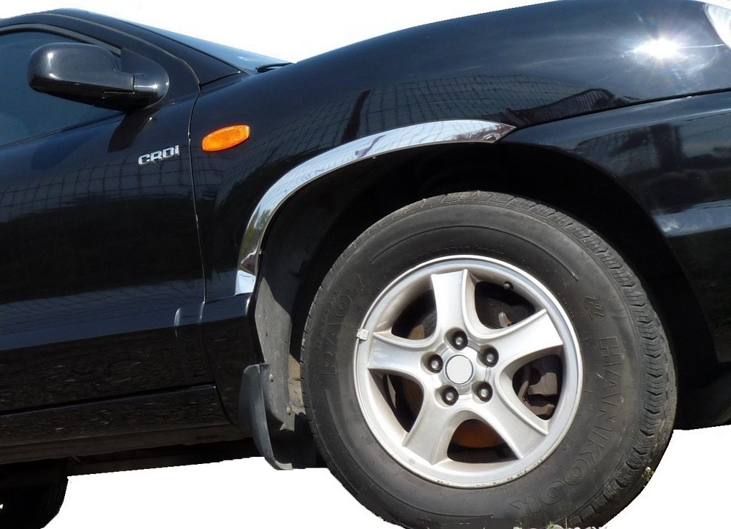 Fender flares (4 pcs, stainless steel) for Hyundai Santa Fe 1 2000-2006 - image 1