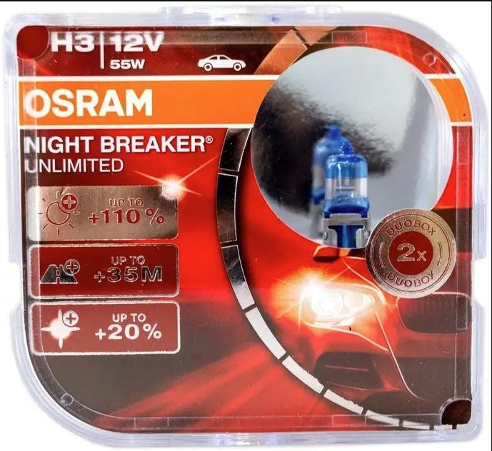 Osram H3 55W 64151NBU Night Breaker Unlimited +110% Headlight Bulb (2 pcs) - image 1