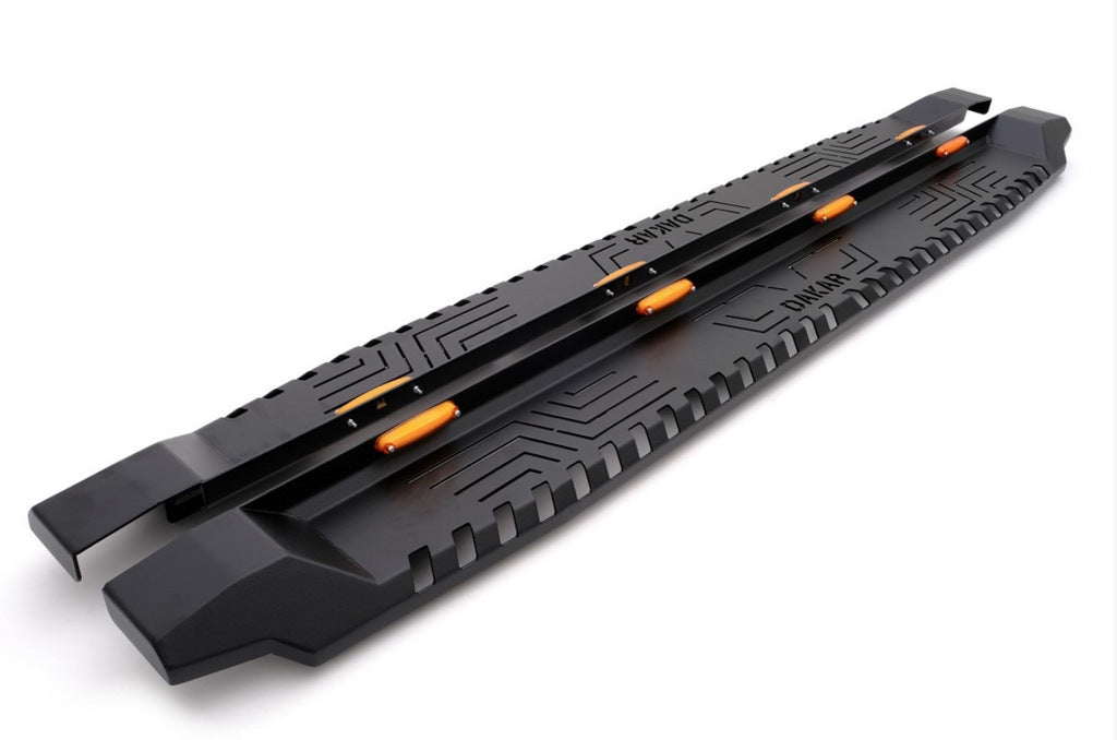 Side sills Dakar V1 with LED (2019+, 2 pcs, metal) for Mitsubishi L200 2015-2024 - image 1