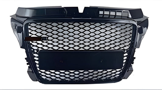 RS-style V-1 front grille (2008-2012, black) for Audi A3 2003-2012 - image 1