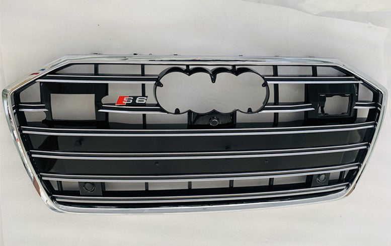 S-style front grille (with ACC, black with chrome) for Audi A6 C8 2018- - image 4