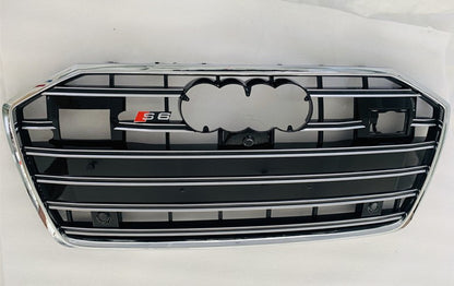 S-style front grille (with ACC, black with chrome) for Audi A6 C8 2018- - image 4