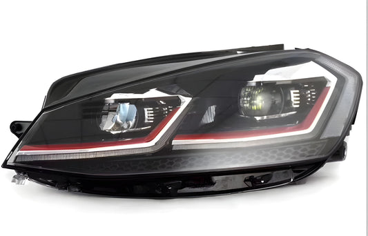 Front Headlights Red (2012-2017, 2 pcs) for Volkswagen Golf 7/E-Golf 2012-2020 - image 1