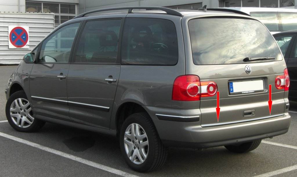 Trunk edge (stainless steel) for Volkswagen Sharan 1995-2010 - Reelken Auto