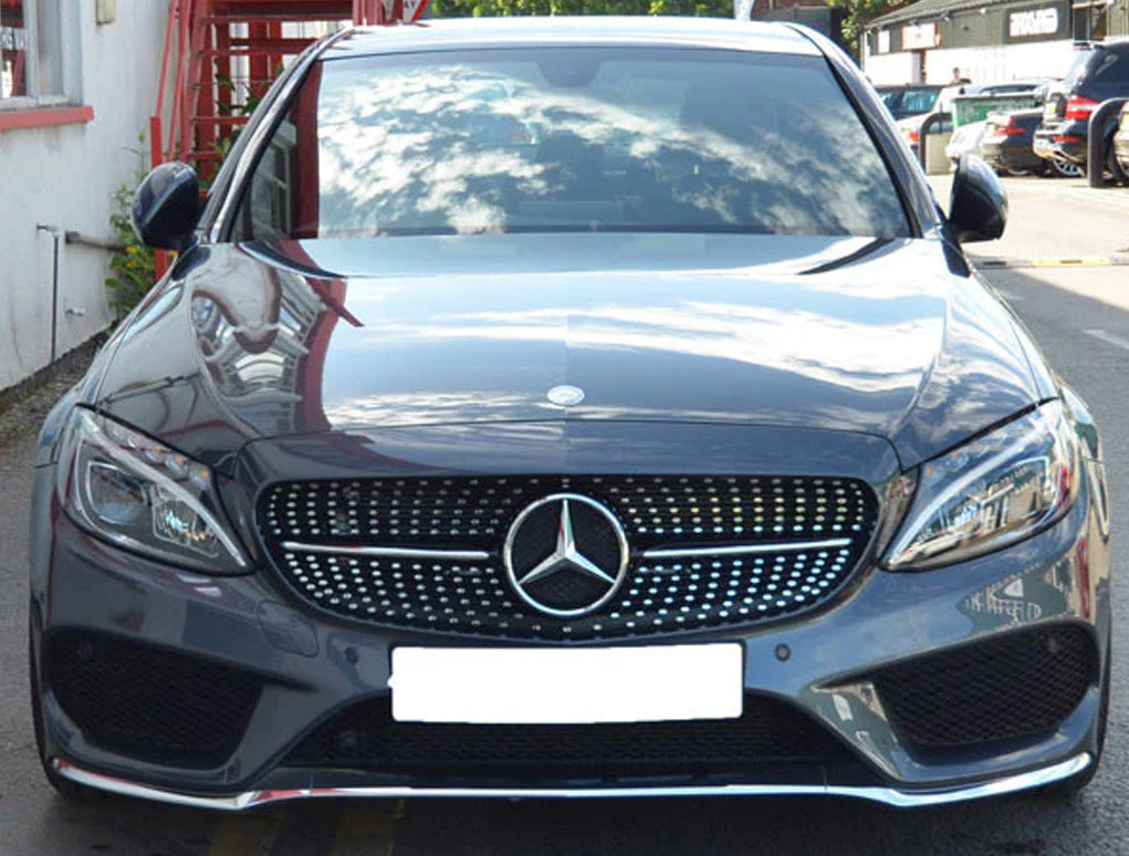 Front grill Diamond Silver for Mercedes C-class W205 2014-2021 - image 20