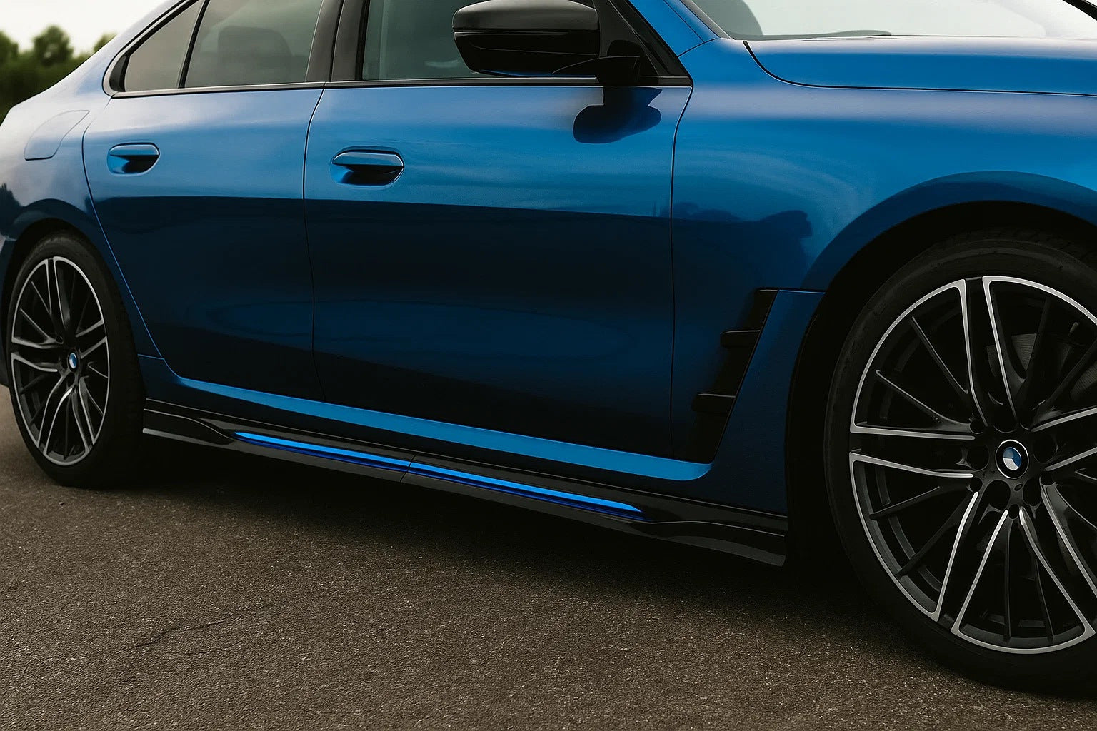 Universal Side Skirt Extensions Niken Blue (ABS) (4pcs) - image 1