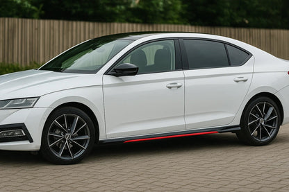 Universal Side Skirt Extensions Niken Red (ABS) (4pcs) - image 1