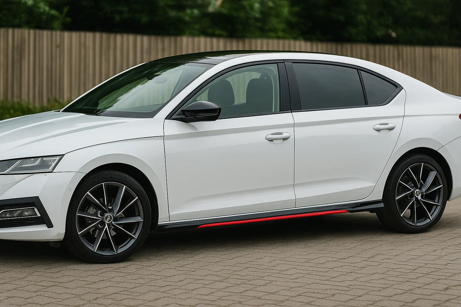 Universal Side Skirt Extensions Niken Red (ABS) (4pcs) - image 1