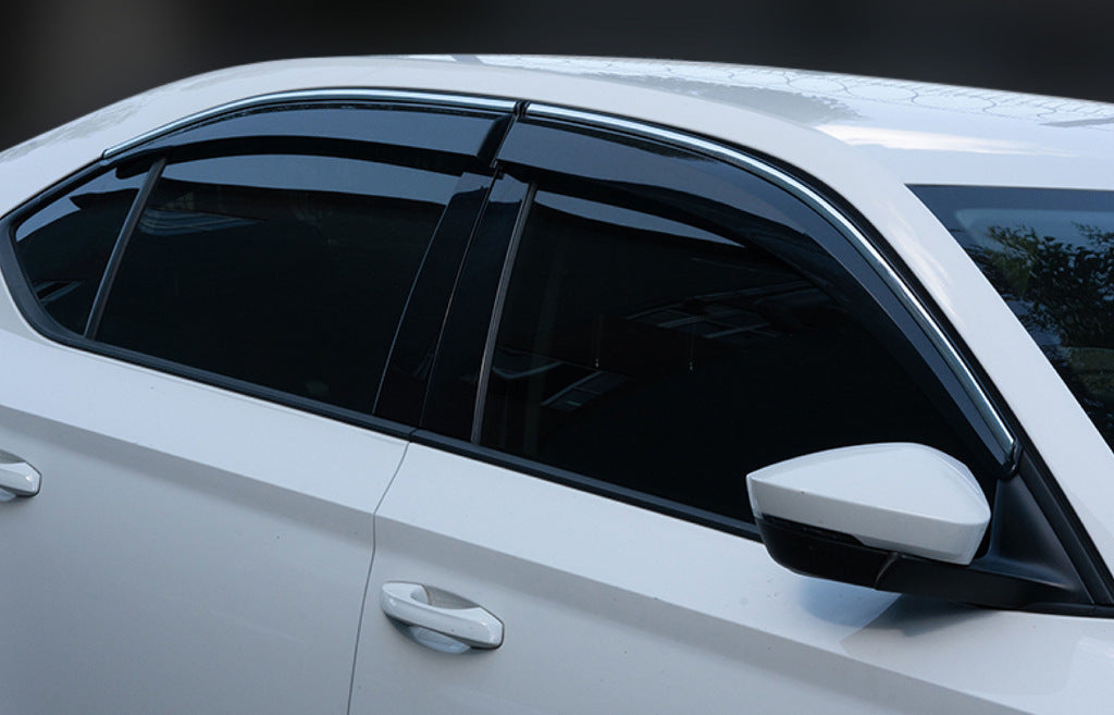 Window Deflectors with Chrome Trim SD (4 pcs, Sunplex Chrome) for Skoda Superb 2015-2024 - image 1