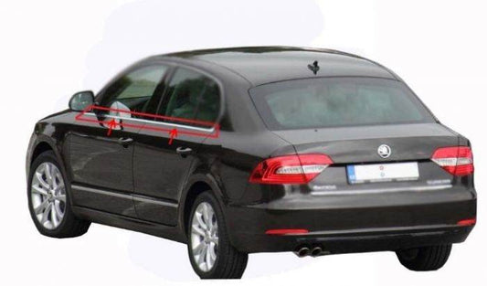 Edging (4-piece, stainless steel) for Skoda Superb 2009-2015 - Reelken Auto