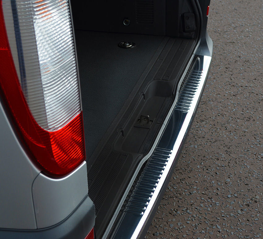 Rear bumper cover with bend (Omsa, stainless steel) for Mercedes Vito W639 2004-2014 - image 2