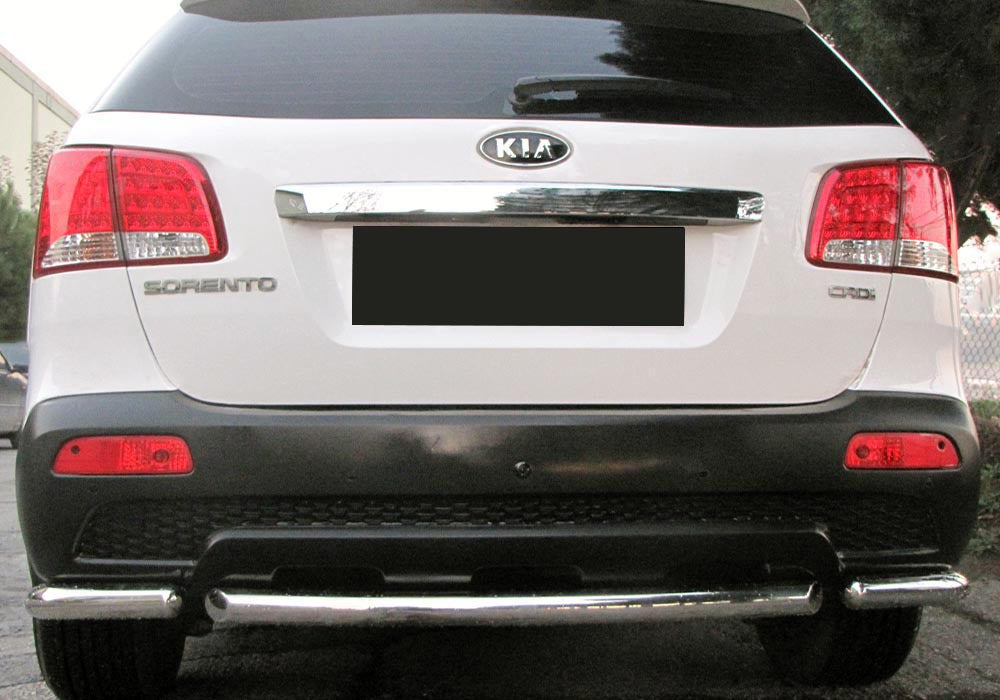 Rear corner bars with center section AK007-3 (2 pcs, stainless steel) for Kia Sorento II XM 2009-2014 - image 1