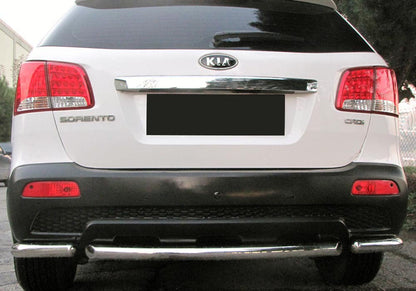 Rear corner bars with center section AK007-3 (2 pcs, stainless steel) for Kia Sorento II XM 2009-2014 - image 1