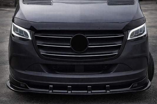 Front Lip Spoiler DPT (Gloss Black) for Mercedes Sprinter W907/W910 2018- - image 1