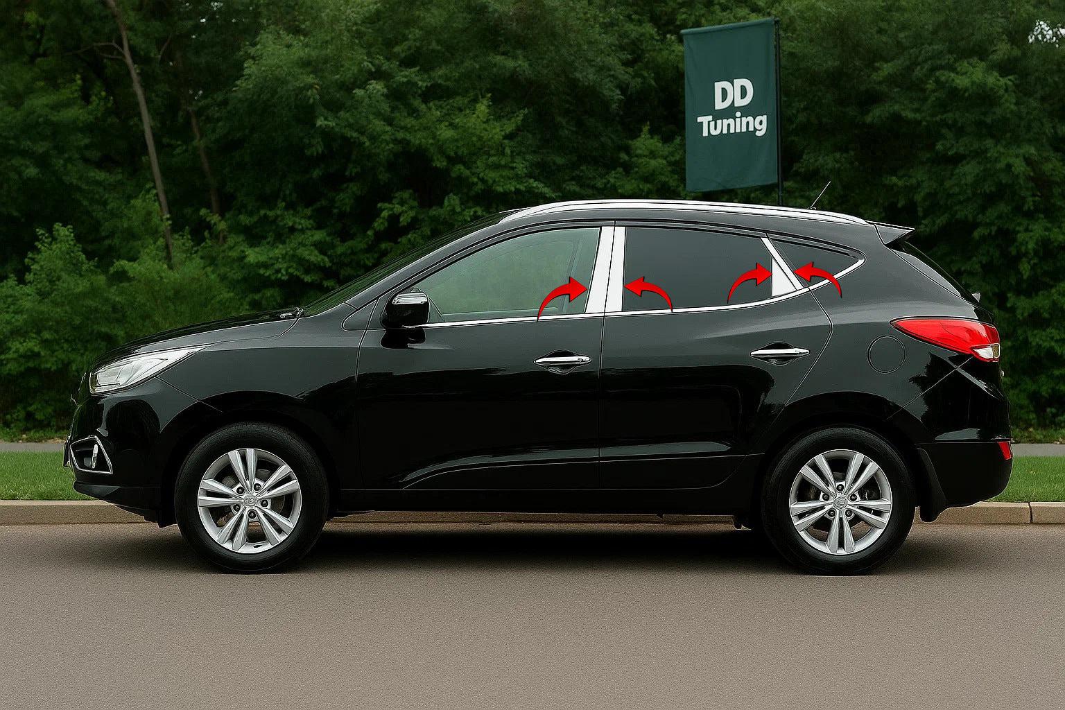 Stainless Steel Door Pillar Trim (8 pcs) for Hyundai IX-35 2010-2015 - image 1