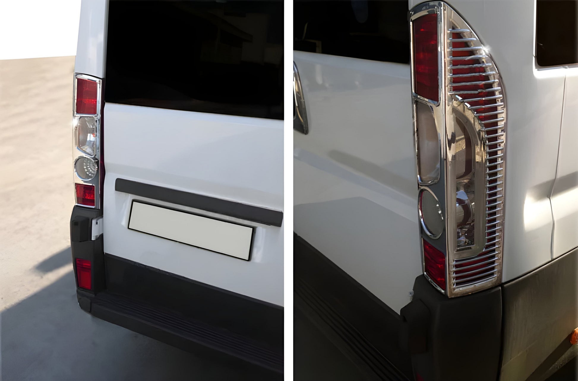 Chrome Tail Light Covers with Curve (2 pcs, Plastic) for Peugeot Boxer 2006-2025 - image 1