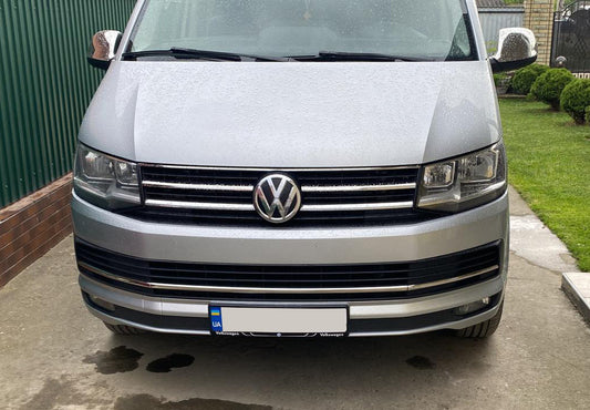 Bumper Grille Trim Covers 2015-2019 (3 pcs, stainless steel) for Volkswagen T6 2015-2024 - image 2