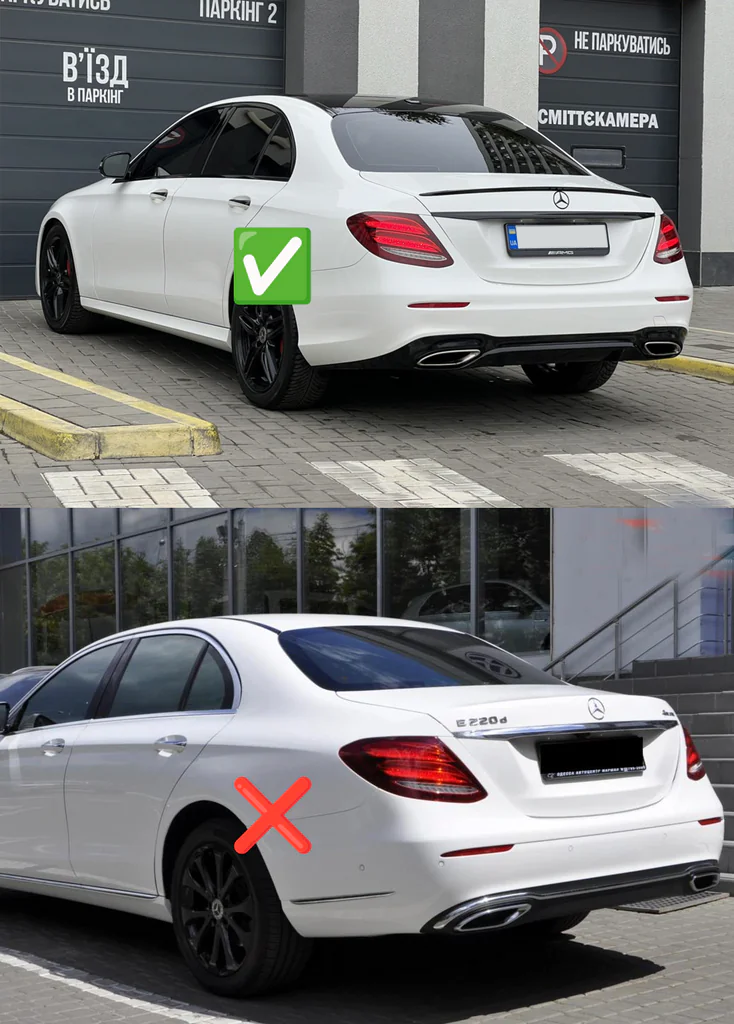 Rear Diffuser with Tips E63-Design Black (for AMG/AMG-Line 2016-2020) for Mercedes E-сlass W213 2016-2023 - image 2