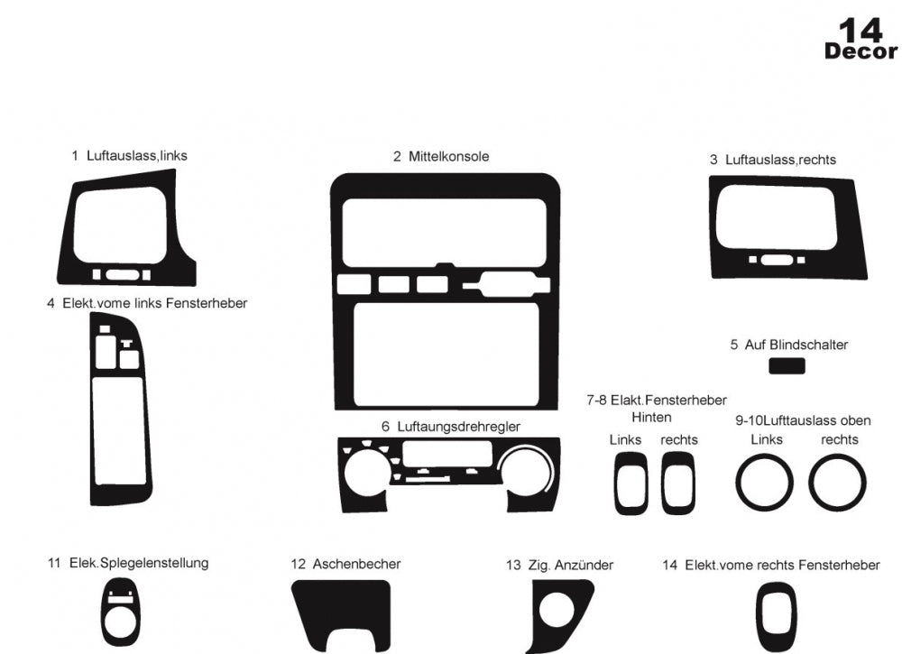 Panel overlays for Toyota Corona 1996-2001 - image 1