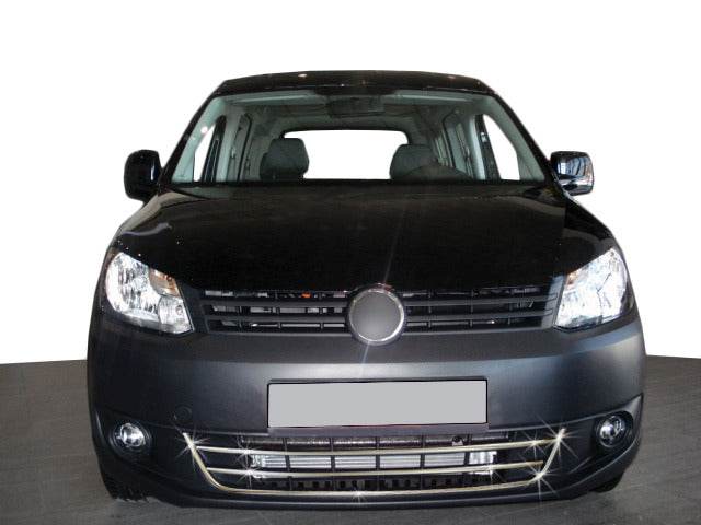 Pads on the front bumper Trend (3 parts, stainless steel) for Volkswagen Caddy 2010-2015 - Reelken Auto