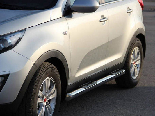 The side tube (2 PCs., stainless.) for Kia Sportage 2010-2015 - Reelken Auto