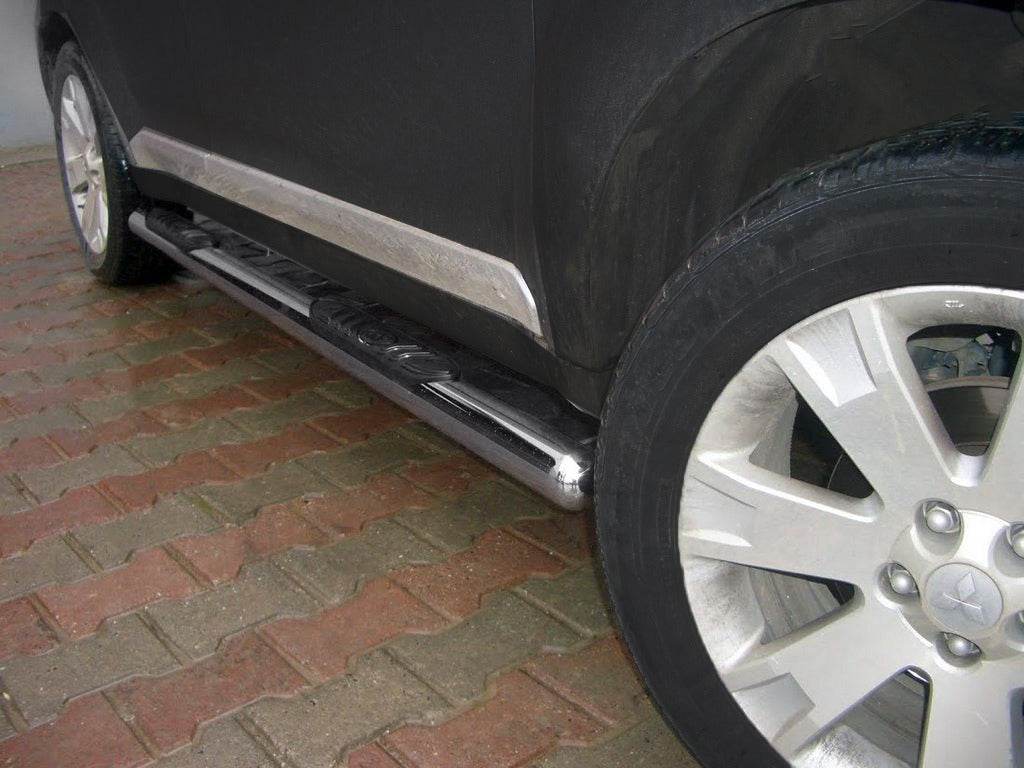 The lateral pipe (2 pcs., Stainless steel.) for Mitsubishi Outlander 2006-2012 - Reelken Auto