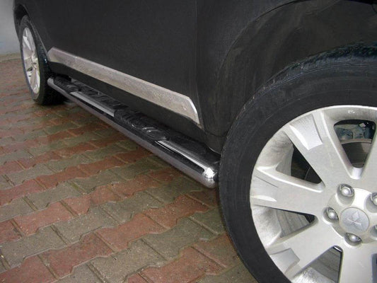 The lateral pipe (2 pcs., Stainless steel.) for Mitsubishi Outlander 2006-2012 - Reelken Auto