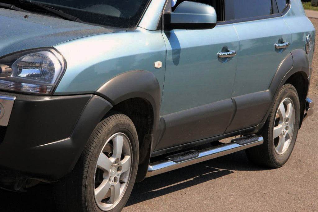 Lateral pipe BB002 (2 PCs., stainless.) for Hyundai Tucson JM 2004↗ - Reelken Auto