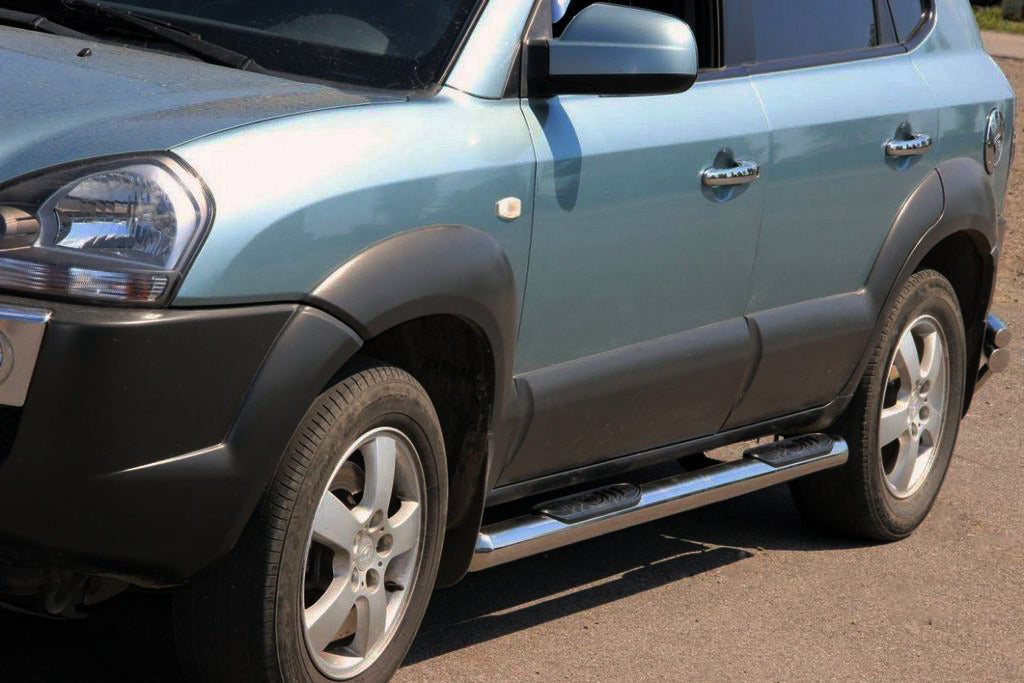 Side Bars BB002 (2 pcs, Stainless Steel) for Hyundai Tucson JM 2004- - image 1