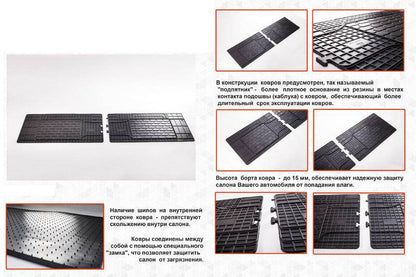 Rear mats (2 pcs, Stingray Premium) for Nissan NV400 2010-2024 - Reelken Auto