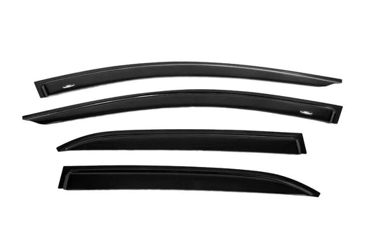 Window deflectors with chrome trim (4 pcs, HIC) for Lexus ES 2001-2006 - image 1