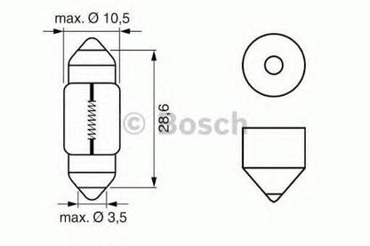 Indicator lamp Osram 6438 C10W 28mm 12V SV8.5-8 - Reelken Auto