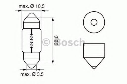 Indicator Bulb Osram 6438 C10W 28mm 12V SV8.5-8 - image 2