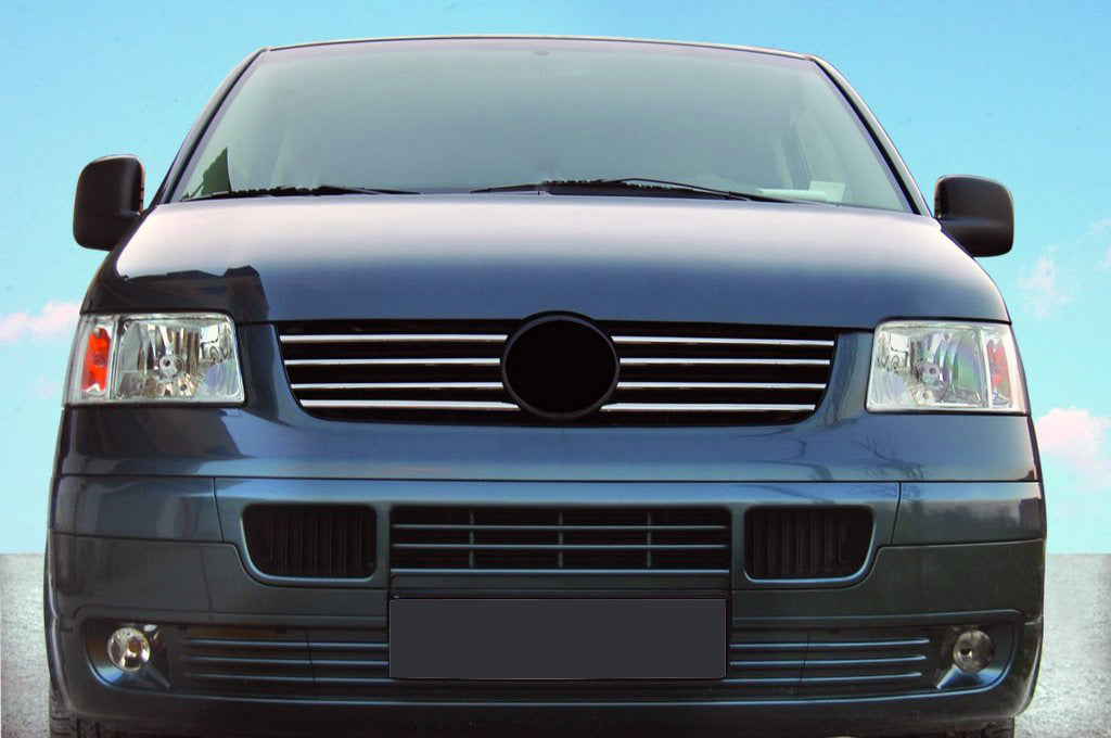 Chrome Trim Covers for Grille Edge (8 pcs, Stainless Steel) for Volkswagen T5 Transporter 2003-2010 - image 1