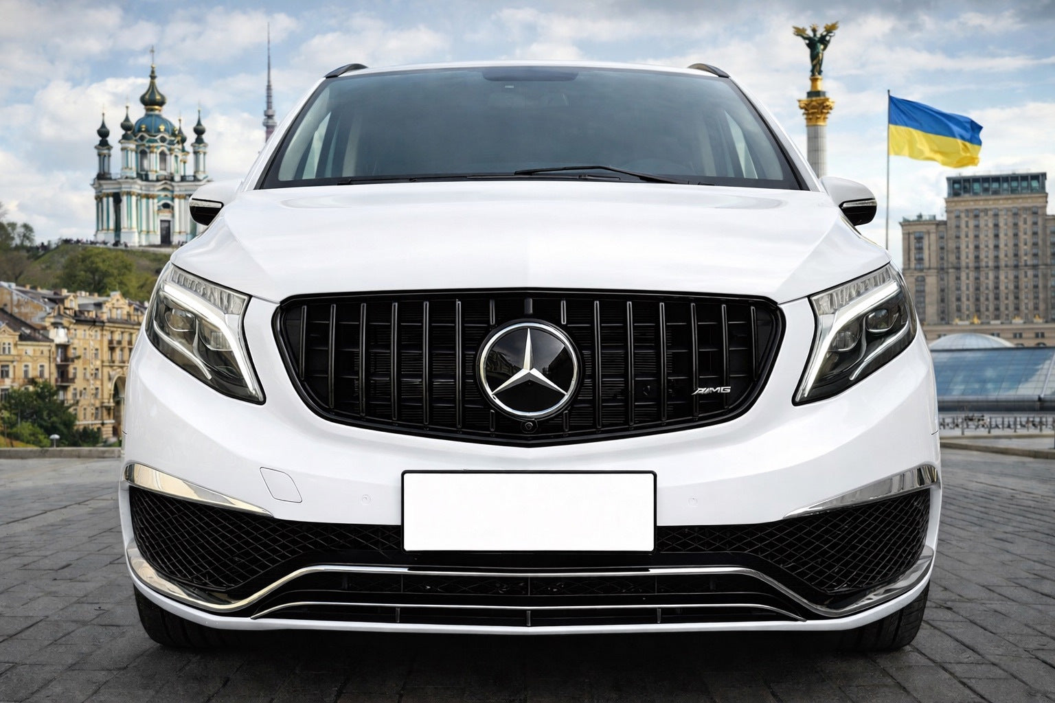 Front Grille GT Panamericana Black (2014-2019 for V-class) for Mercedes Vito/V-class W447 2014- - image 1