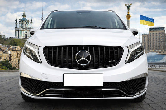 Front Grille GT Panamericana Black (2014-2019 for V-class) for Mercedes Vito/V-class W447 2014- - image 1