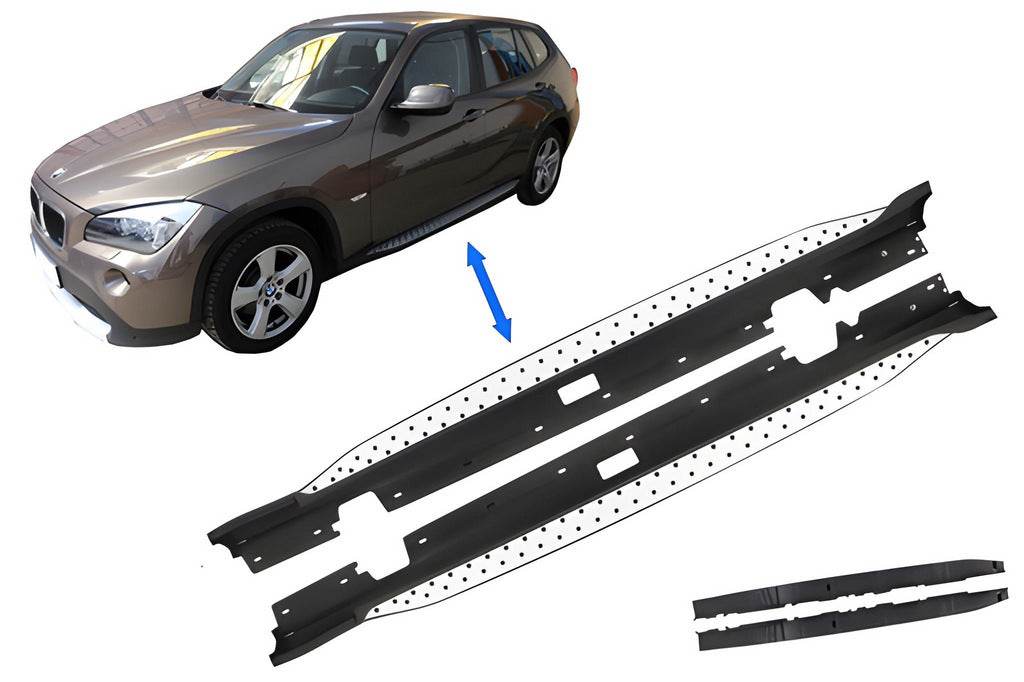 The original thresholds (2 pieces, aluminum) for BMW X1 E-84 2009-2015 - Reelken Auto