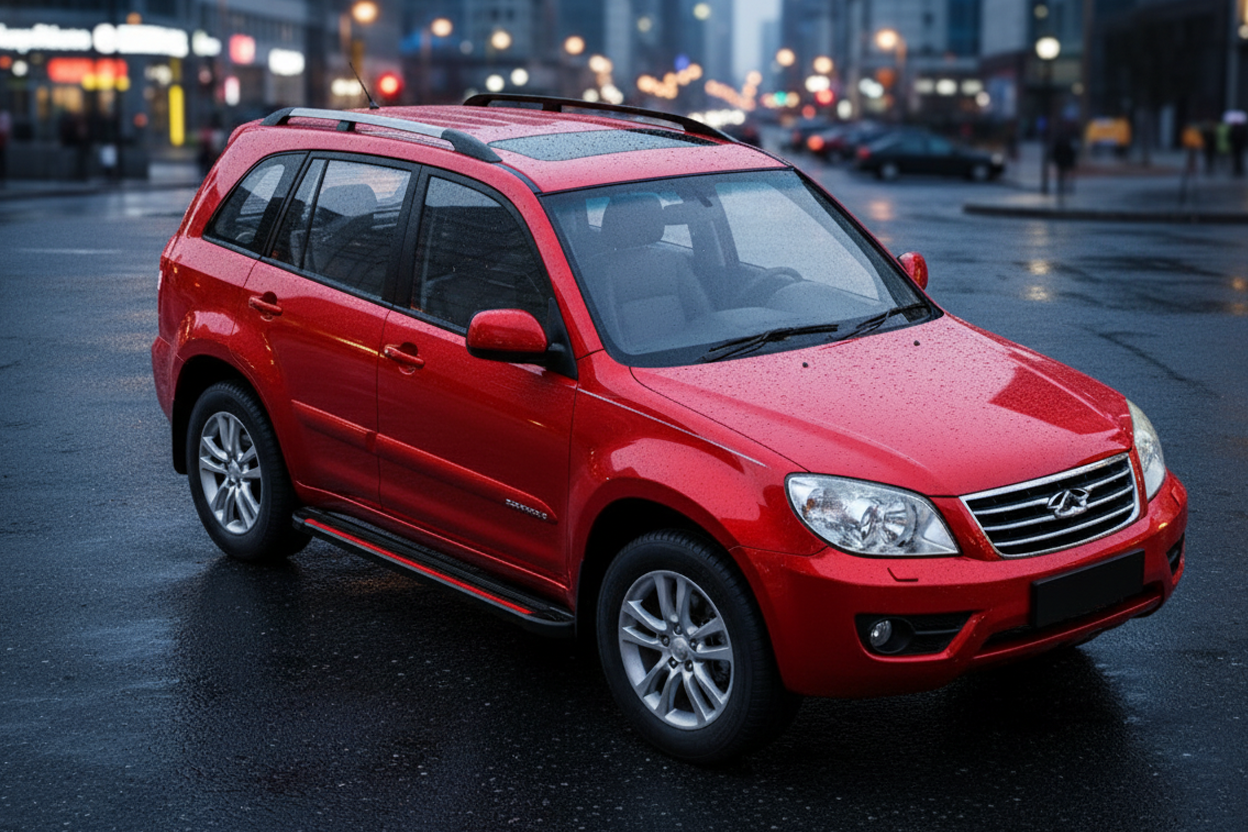 Side Steps Maya Red (2 pcs, Aluminum) for Chery Tiggo 1 2005-2016 - image 1