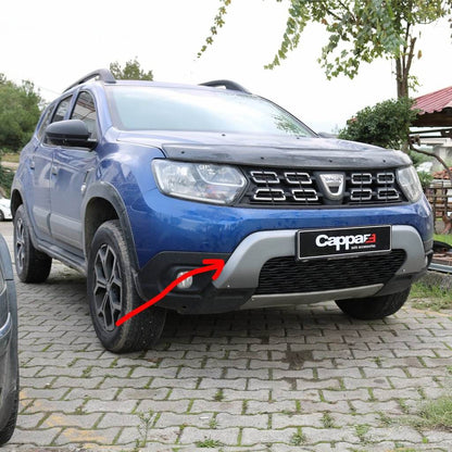 Upper front bumper overlay (ABS, gray) for Dacia Duster 2018-2024 - Reelken Auto