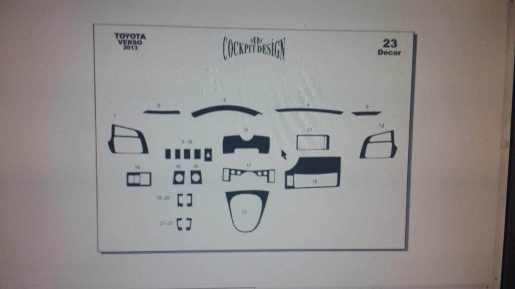 Panel overlays (2013+) for Toyota Verso 2009↗ year - image 2