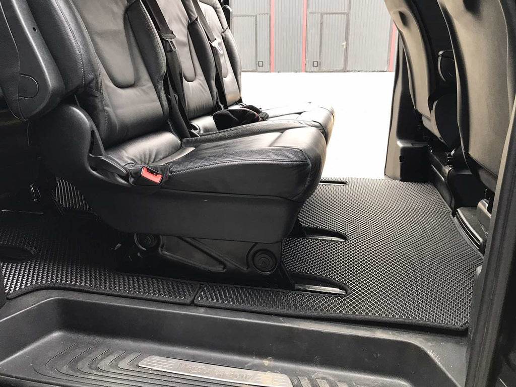 EVA V-class mats, ExtraLong 2 side (Pick-up only, full interior, Black) for Mercedes Vito / V-class W447 2014↗ year - Reelken Auto