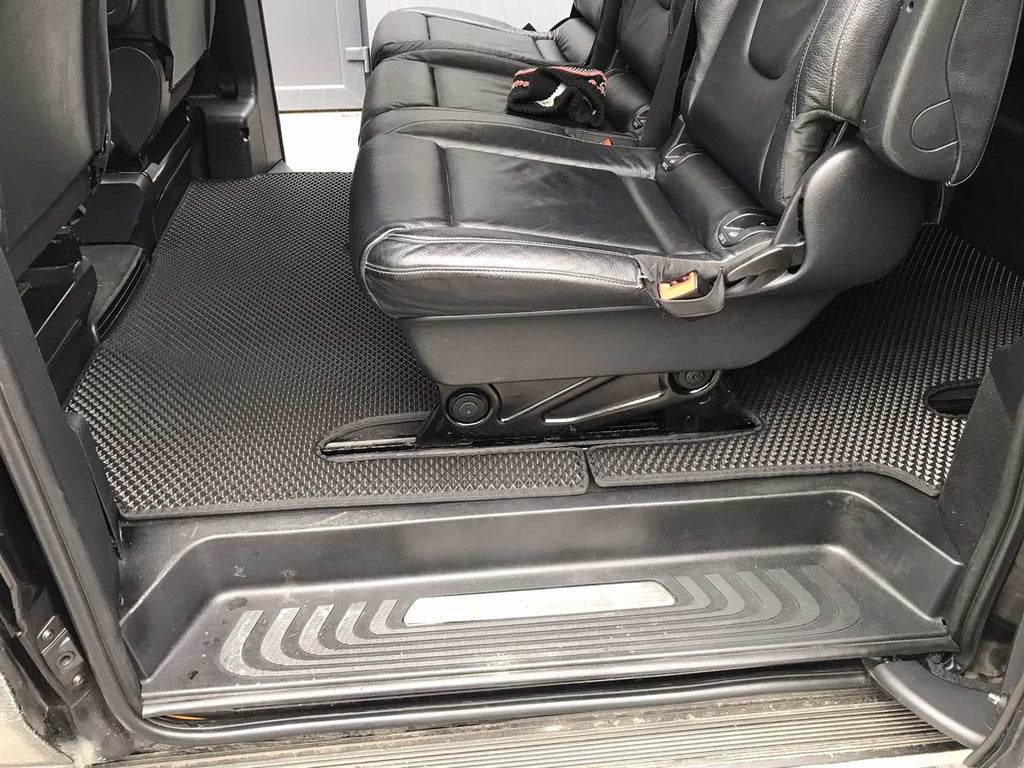 EVA V-class mats, ExtraLong 2 side (Pick-up only, full interior, Black) for Mercedes Vito / V-class W447 2014↗ year - Reelken Auto