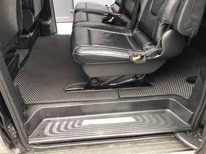 EVA V-class mats, ExtraLong 2 side (Pick-up only, full interior, Black) for Mercedes Vito / V-class W447 2014↗ year - Reelken Auto