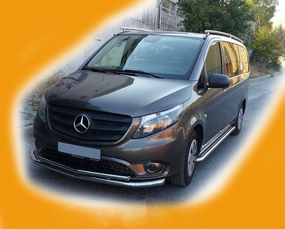 Front protection ST014 (stainless steel) for Mercedes Vito / V-class W447 2014↗ year - image 3