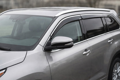Window deflectors with chrome trim (4 pcs, Niken) for Toyota Highlander 2013-2019 - image 1