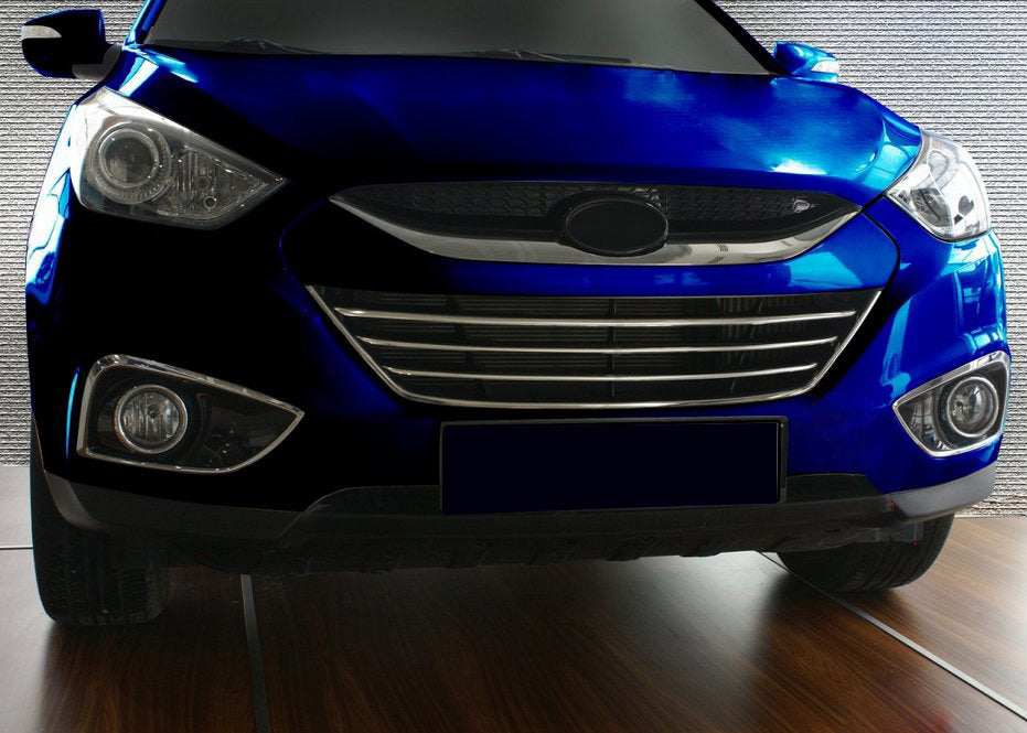 Grille trims with edging (4 pcs, stainless steel) for Hyundai IX-35 2010-2015 - image 1